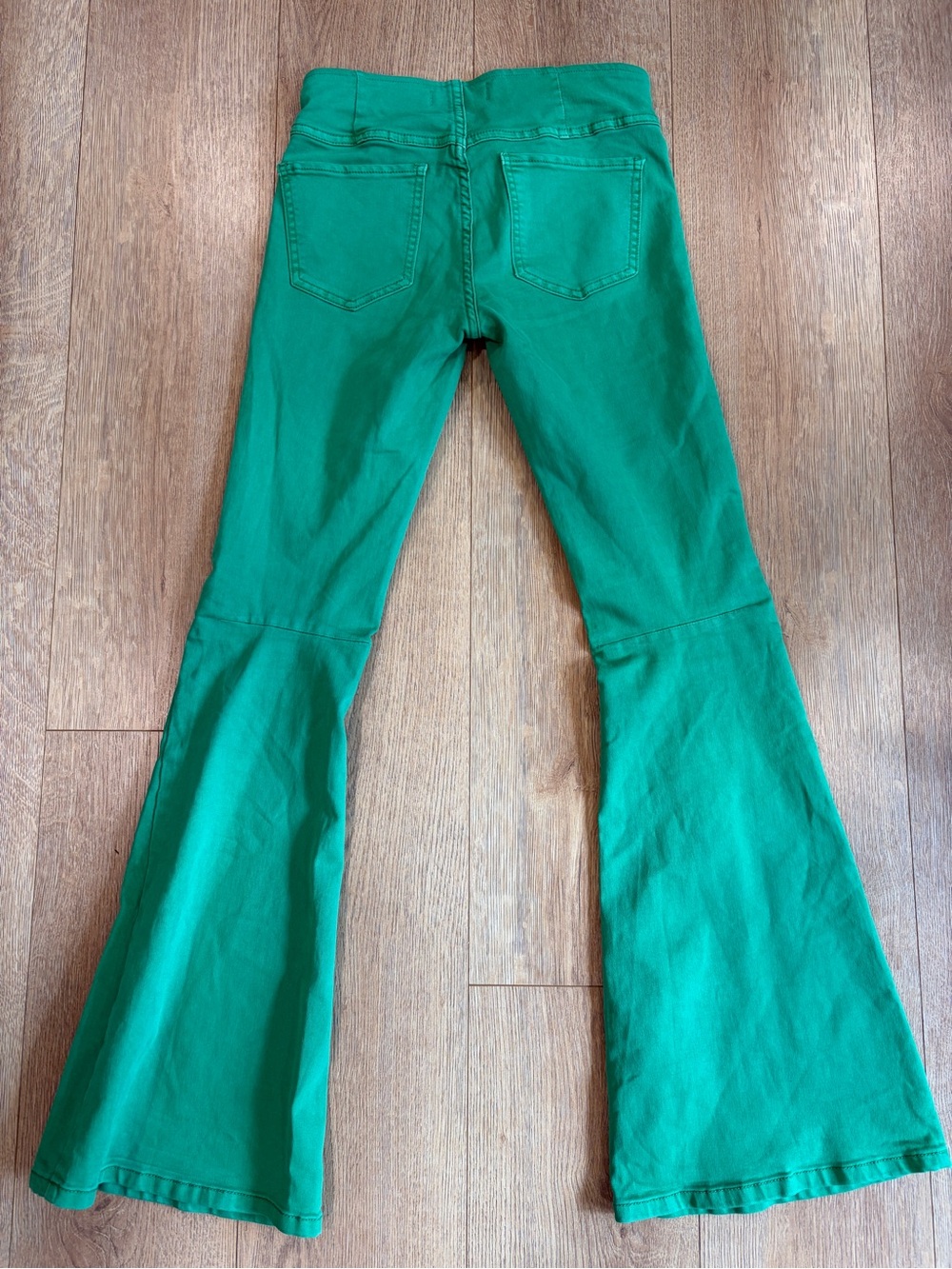 We The Free Free People Green Pull On Flare Pants Size 26 Stretch Boho - Picture 4 of 8
